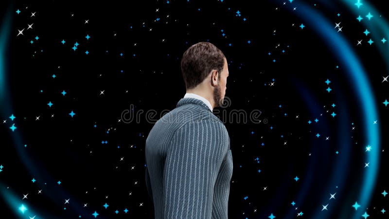 Digital Rendering Male Suit Motion Background stock illustration