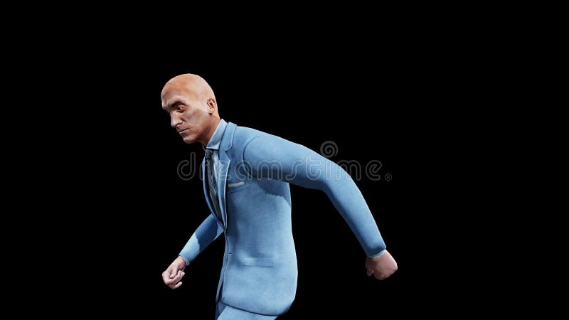 Digital Rendering Male Suit Motion Background royalty free illustration