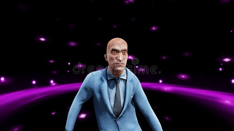 Digital Rendering Male Suit Motion Background royalty free illustration