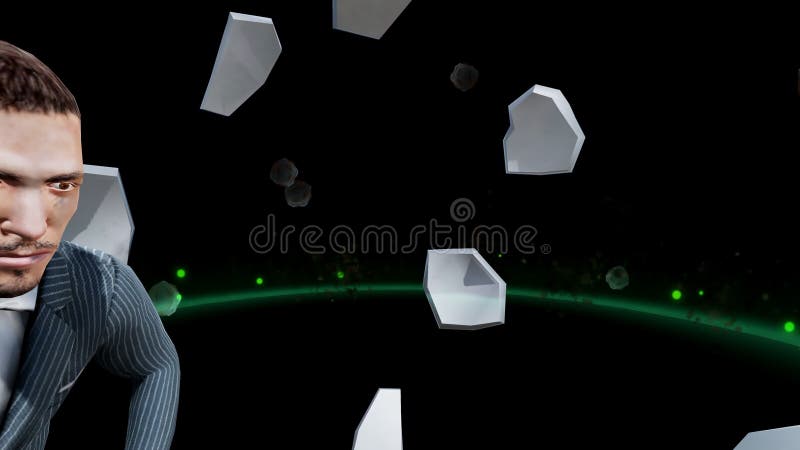 Digital Rendering Male Suit Motion Background stock illustration
