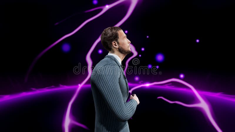 Digital Rendering Male Suit Motion Background royalty free illustration