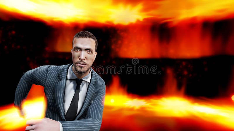 Digital Rendering Male Suit Motion Background stock illustration