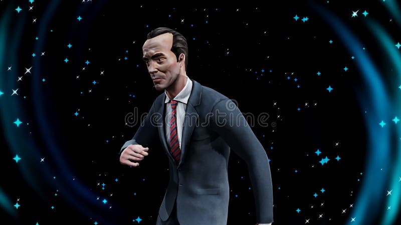 Digital Rendering Male Suit Motion Background vector illustration