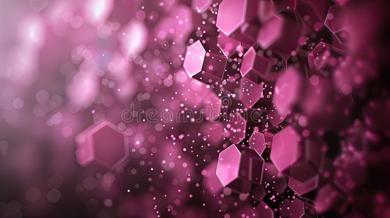 A digital rendering of metallic gold hexagon shapes floating in a hazy, golden bokeh background vector illustration