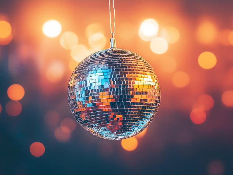 A digital rendering of a sparkling disco ball, a visual design element, isolated on festive background vector illustration