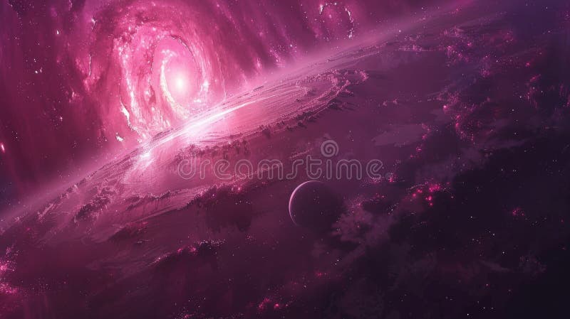 A digital representation of a black hole with a glowing accretion disk and dynamic particle jets in deep space royalty free stock photo