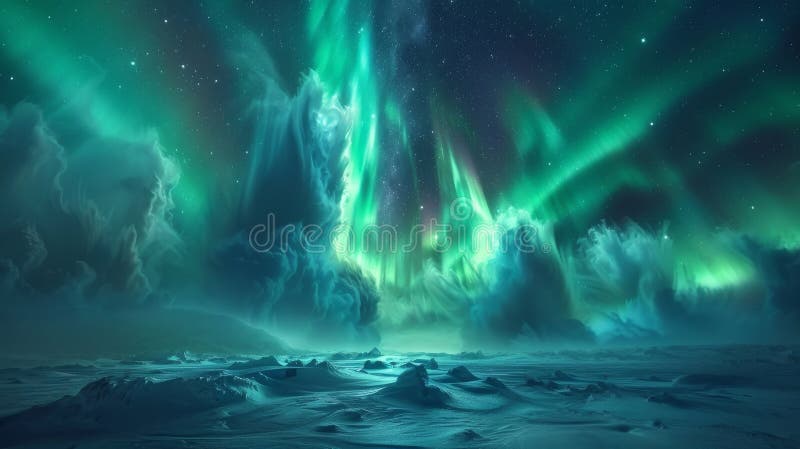 A digital representation of a black hole with a glowing accretion disk and dynamic particle jets in deep space stock photo