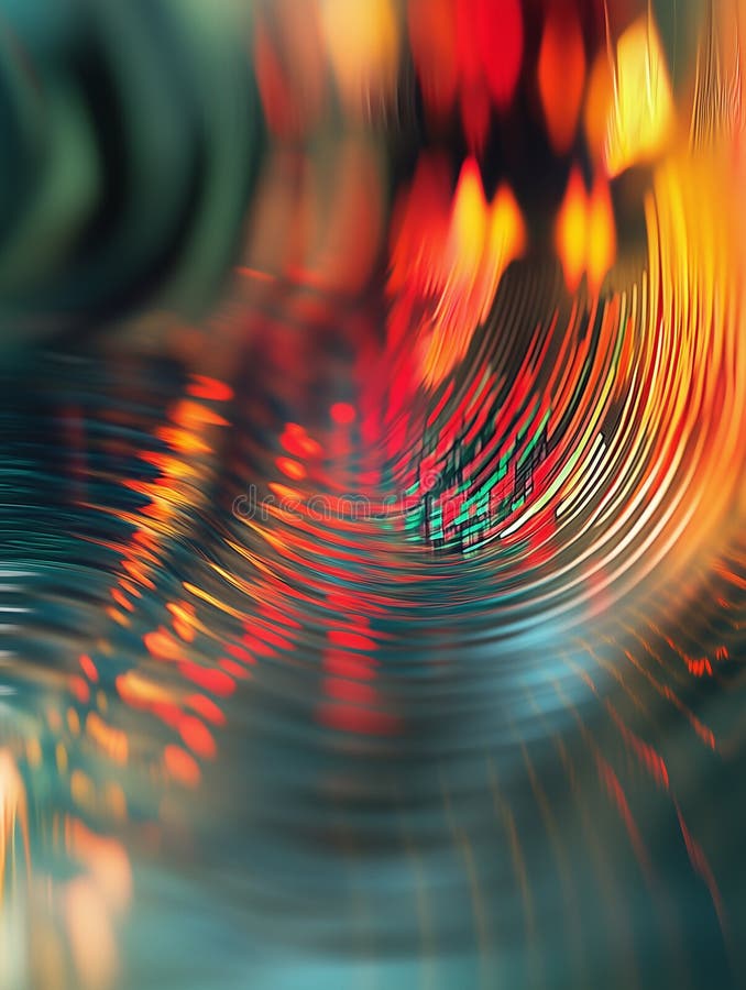 Digital ripple effect reflecting stock market trends showcasing financial fluctuations and market dynamics in vibrant colors stock photography