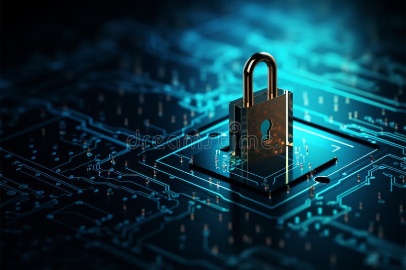 Fundal digital de protecție abstract cu sistem de blocare și protecție. Suport digital de protecție abstract cu sistem de blocare și de protecție generativ