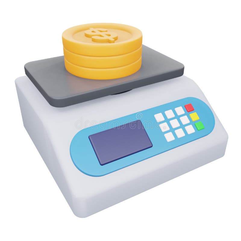 Digital scales 3d rendering isometric icon. Digital scales 3d rendering isometric icon uploading.