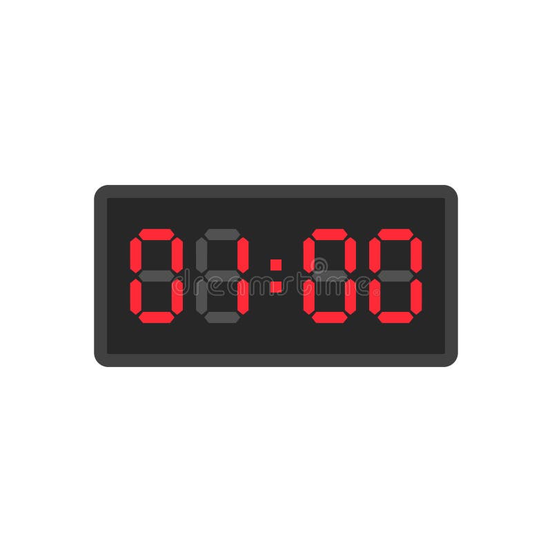 Digital schwarzer Wecker, der 1 00 Uhr angezeigt wird vektor abbildung