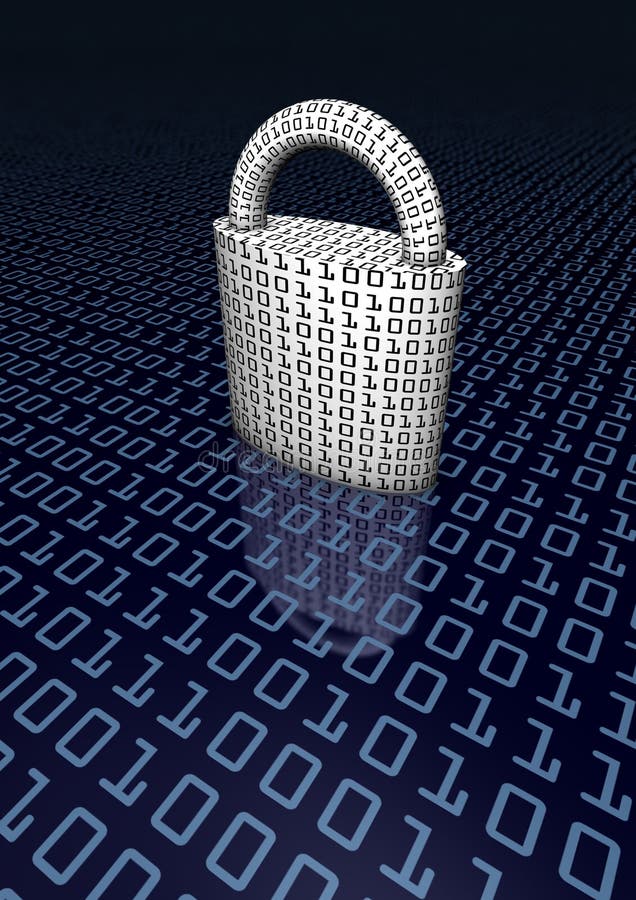 Cybersecurity Concept: 3d Rendered Illustration of a Binary Code Key ...