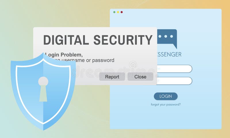 Digital Security Protocol Protection Technology Concept royalty free illustration Digital Security Protocol Protection Technology Concept royalty free illustration