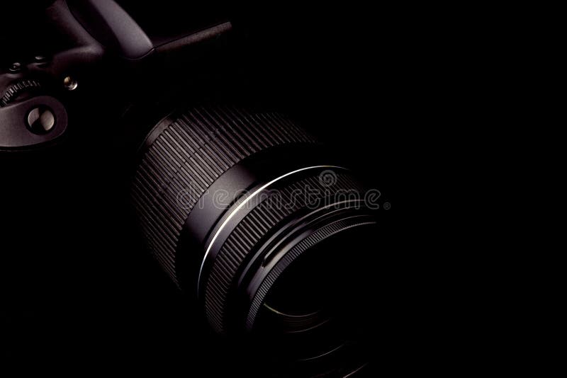 Black Digital Camera Isolated On A Light Background Stock Photo Image