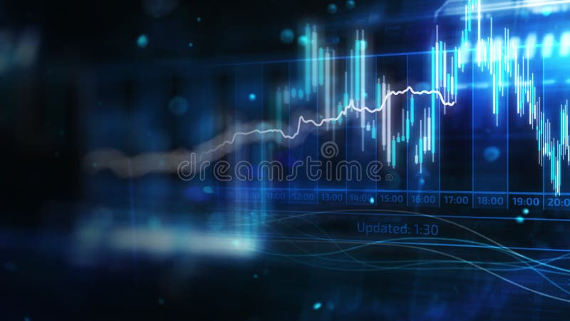 Within the digital space, a substantial flow of stock exchange data is underway. royalty free illustration