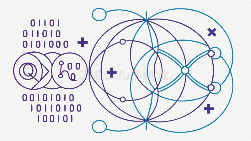 Digital sphere with binary code, representing data complexity, Vector Design, Generative AI stock illustration