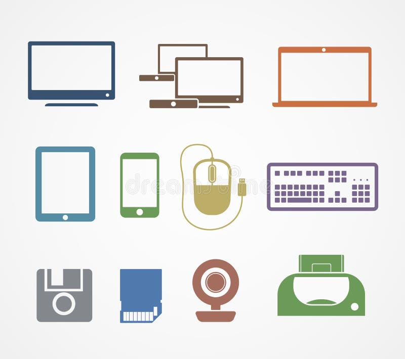 Digital stuff icons royalty free illustration