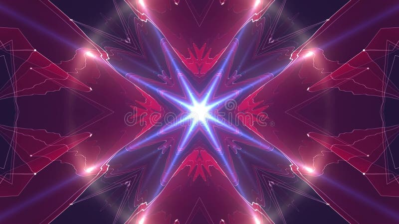 Digital Symmetrical Energy Neon Shiny Kaleidoscopic Illustration ...