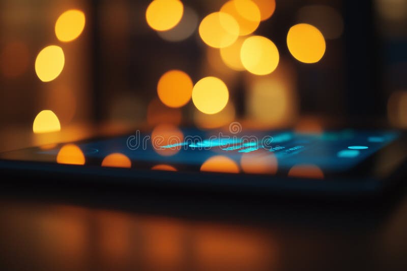 Digital tablet displays stock market information during initial public offering event royalty free stock image