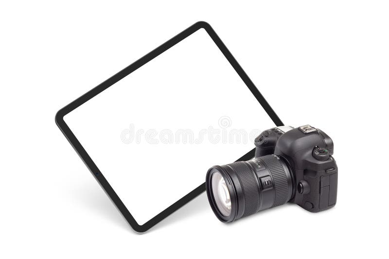 Digital Tablet and DSLR Camera Graphics Element Stock Photo - Image of  camera, creative: 164751906