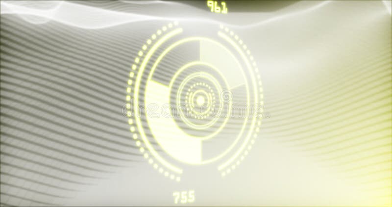 Digital target animation over abstract wavy lines and numbers royalty free illustration