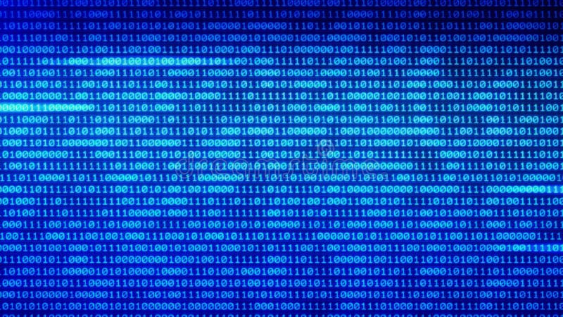 Digital Technologies Blue Binary Code Random Numbers Glowing on a Black ...