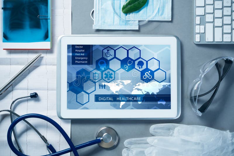 Digital Technologies in Medicine Stock Photo Image of concept, blue