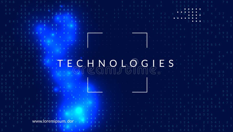 Digital technology abstract background. Artificial intelligence, deep learning and big data concept. royalty free illustration