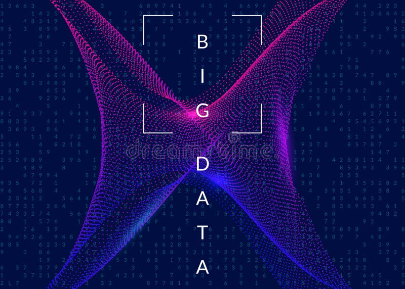 Digital technology abstract background. Artificial intelligence, deep learning and big data concept. stock illustration