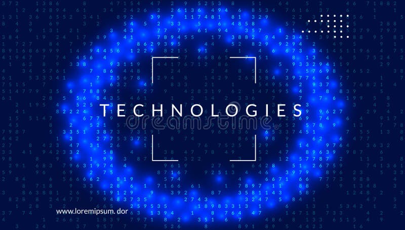 Digital technology abstract background. Artificial intelligence, deep learning and big data concept. vector illustration