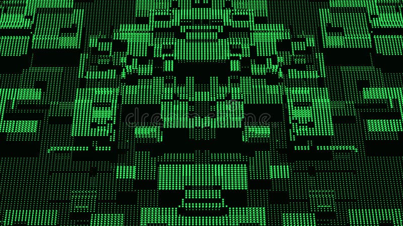 Digital technology background. Big data visualization. Technology and science. 3d rendering stock illustration