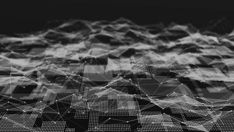 Digital technology background. Big data visualization. Technology and science. 3d rendering stock illustration