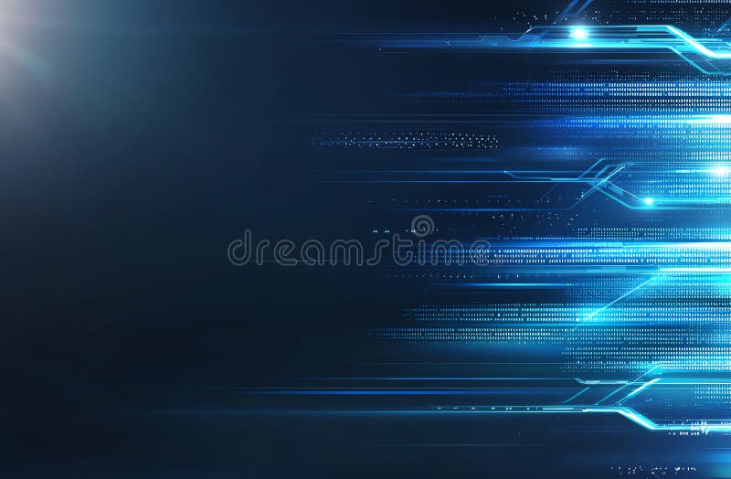 Digital technology background with binary code and glowing lines representing data flow and connectivity Ideal for tech related royalty free stock photos