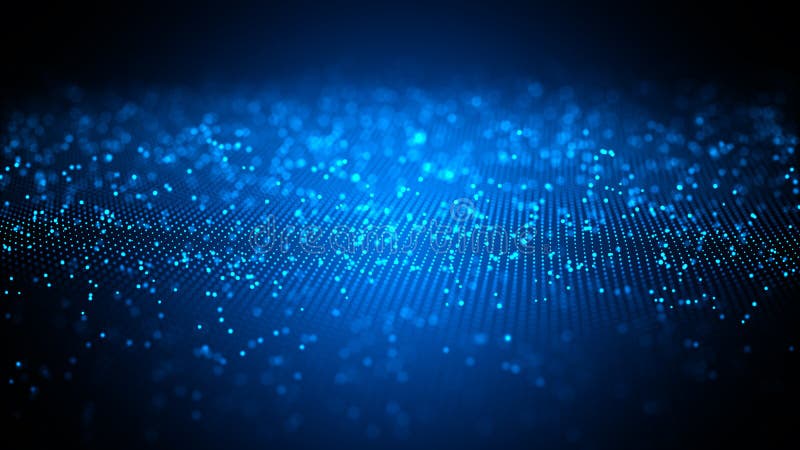 Digital technology background. Network with glowing light blue dots structure. Big data cloud, 3d illustration. Blockchain royalty free illustration Digital technology background. Network with glowing light blue dots structure. Big data cloud, 3d illustration. Blockchain royalty free illustration