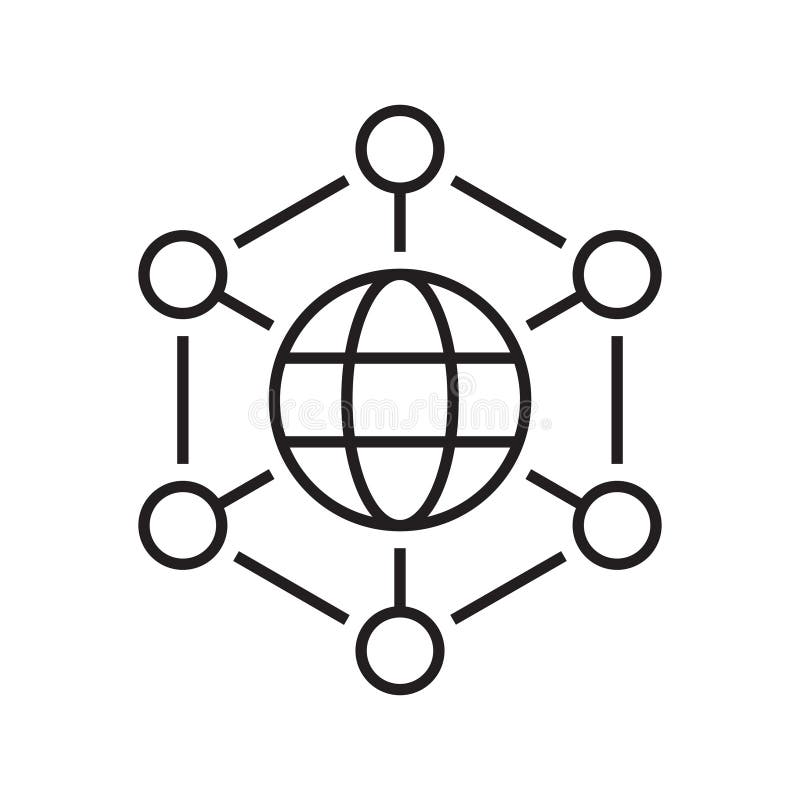 Digital technology, global network, social connections, simple business vector logo. stock illustration