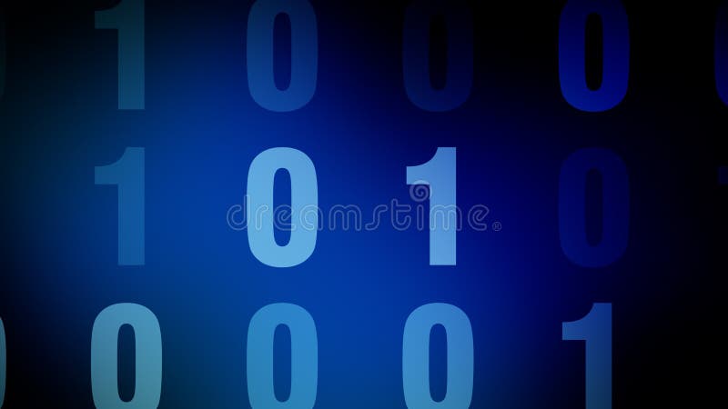 Digital technology meets binary on blue exploring science of cybersecurity and computer programming language in binary system vector illustration