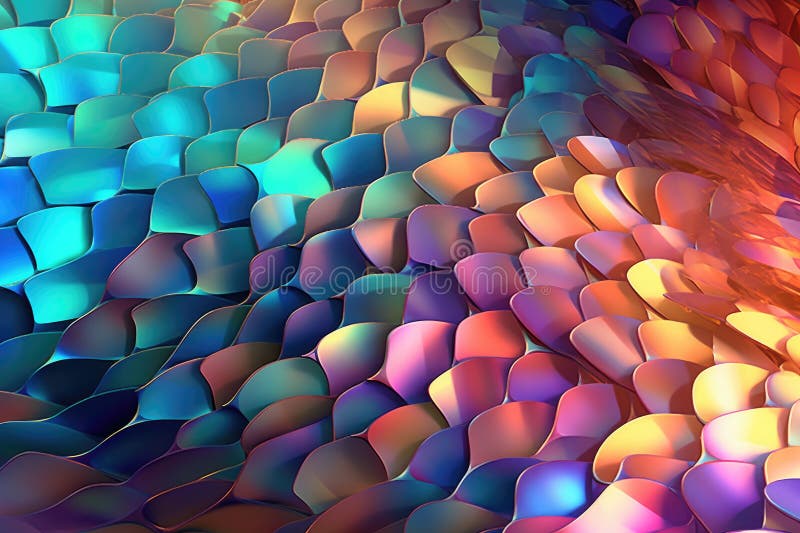 Fusion of geometric shapes, metallic surfaces, and illuminated lines. Generative AI vector illustration
