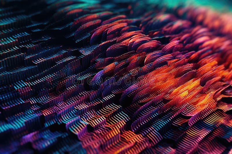 Fusion of geometric shapes, metallic surfaces, and illuminated lines. Generative AI vector illustration