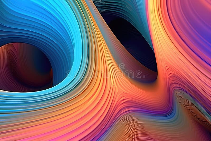 Fusion of geometric shapes, metallic surfaces, and illuminated lines. Generative AI vector illustration