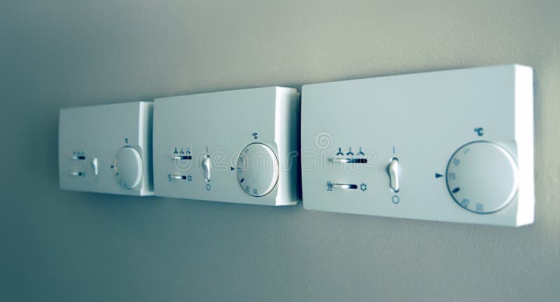 Digital thermostat stock photos