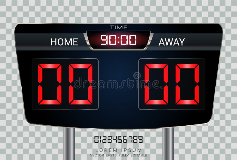 Download Digital timing scoreboard, Football match team A vs team