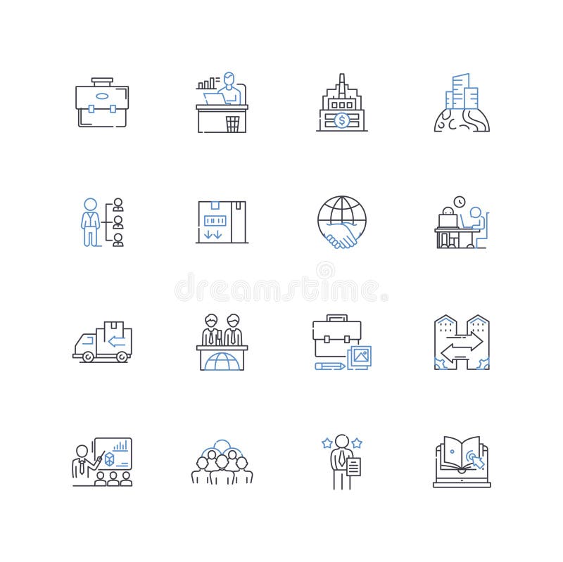 Digital transformation line icons collection. Innovation, Data, Cloud, Automation, Mobile, Integration, Analytics vector stock illustration