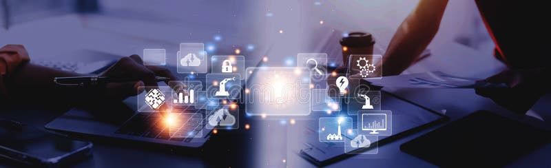 Digital transformation technology strategy, digitization and digitalization of business processes and data, optimize and automate royalty free stock photography