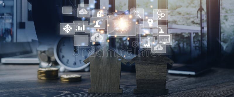 Digital transformation technology strategy, digitization and digitalization of business processes and data, optimize and automate stock images