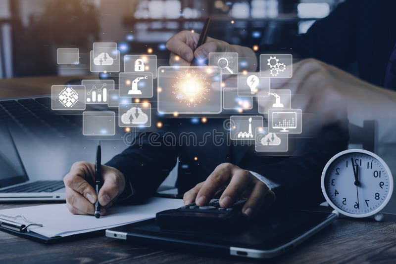 Digital transformation technology strategy, digitization and digitalization of business processes and data, optimize and automate royalty free stock image