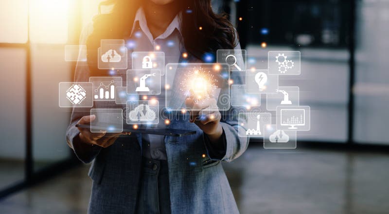 Digital transformation technology strategy, digitization and digitalization of business processes and data, optimize and automate royalty free stock photography