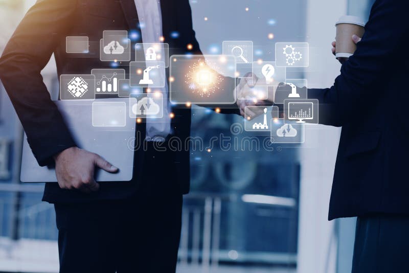 Digital transformation technology strategy, digitization and digitalization of business processes and data, optimize and automate stock images