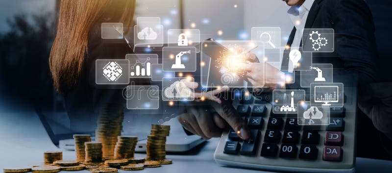 Digital transformation technology strategy, digitization and digitalization of business processes and data, optimize and automate royalty free stock images