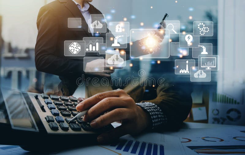 Digital transformation technology strategy, digitization and digitalization of business processes and data, optimize and automate stock images