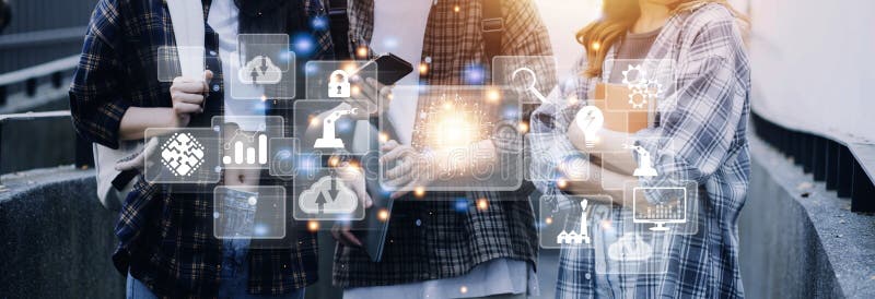 Digital transformation technology strategy, digitization and digitalization of business processes and data, optimize and automate stock image